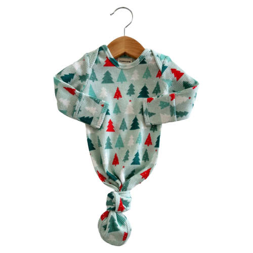 Organic Waffle Knotted Gown, Festive Firs