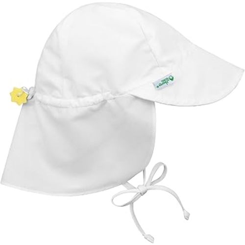 i play. Baby Flap Sun Protection Swim Hat, White, 0-6 Months