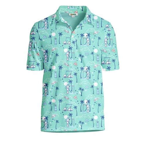 Tipsy Elves Golf Shirts for Men - Performance Athletic Fit Men's Golf Polo Shirts for Men w/Moisture Wicking Stretch Fabric