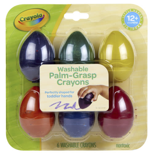 Crayola My First Crayola Washable Palm Grasp Crayons, 6 Count