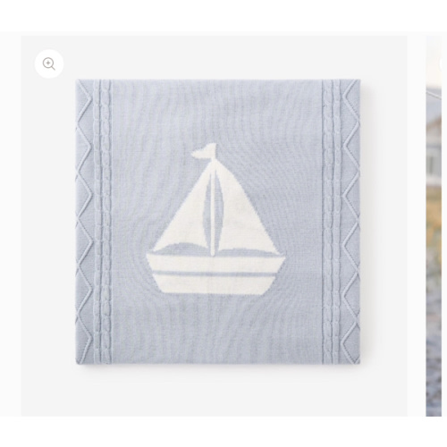 Nautical Cotton Cable Knit Blanket – Elegant Baby