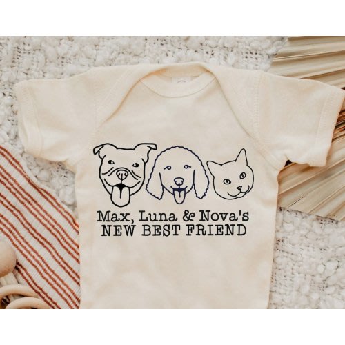 Best Friend Dog Onesie®,Baby Shower Gift, Custom baby Onesie®, Personalized Dog Onesie®, Baby Gift, Newborn Gift, Custom Baby Gift