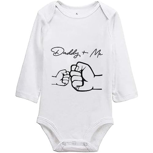 listery Daddy and Me Bodysuit Infant Baby Bodysuit I Love Dad Bodysuit Funny Father's Day Outfits 0-6Months