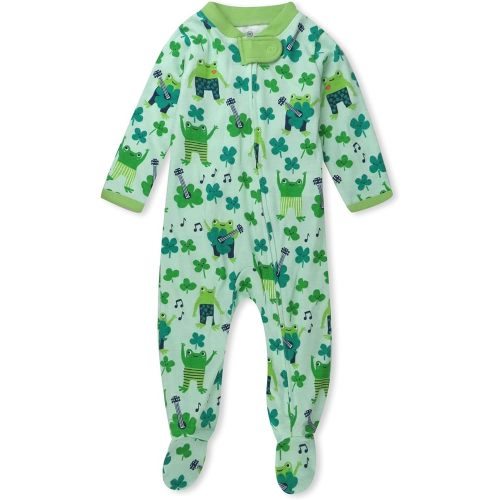 HonestBaby Sleep and Play Footed Pajamas One-Piece Sleeper Jumpsuit Zip-front PJs Organic Cotton for Baby Boys, Unisex