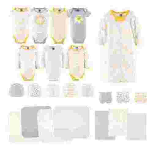 The Peanutshell Newborn Layette Gift Set for Baby Boys or Girls, Yellow Safari, 23 Essential Pieces, 0-3 Months
