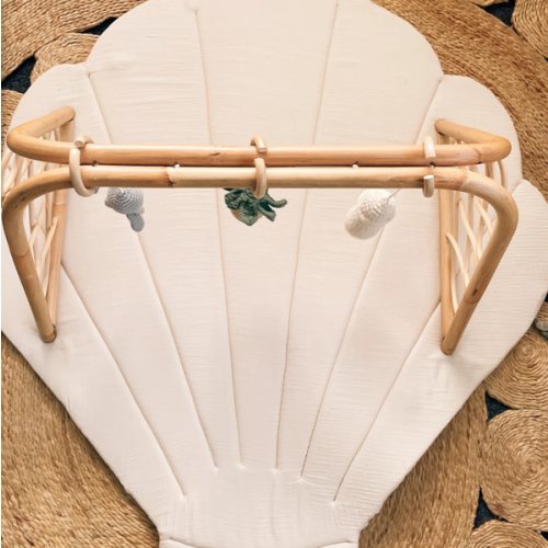 Shell Baby Playmat | Raja Homewares | 100% Cotton Muslin with Foam Mattress