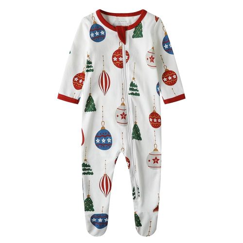 Owlivia Organic Cotton Baby Pajamas, Boys Girls Zip Front Sleep 'N Play Pjs, Footed Sleeper, Long Sleeve