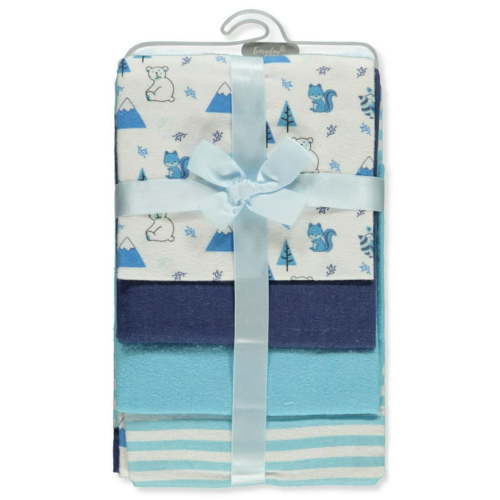 Everyday Kids Baby Boys' 4-Pack Receiving Blankets - blue, one size