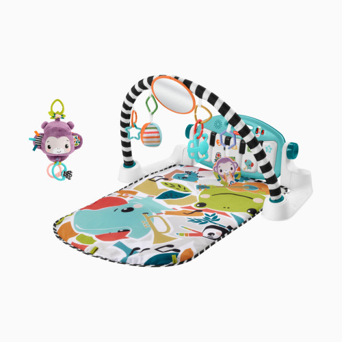 Fisher-Price Glow and Grow Kick & Play Gym Purple Monkey Bundle - Blue