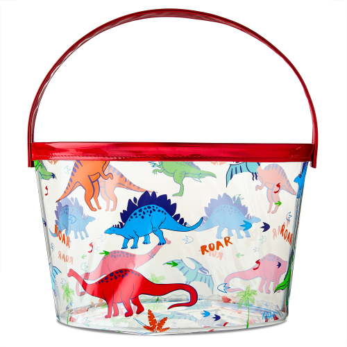 Transparent Dinosaur Basket, Multicolor
