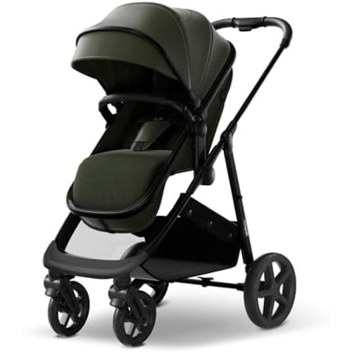 Mompush Wiz 2-in-1 Bassinet Stroller Reversible Seat, One-Hand Fold, Forest