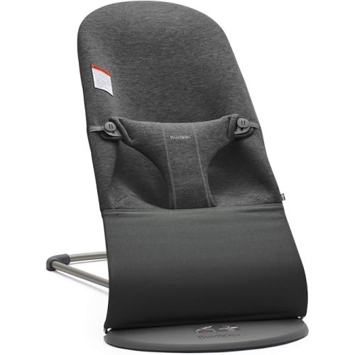 BabyBjörn Bouncer Bliss, Charcoal Gray, 3D Jersey 2-in-1 Adjustable Baby Bouncer Seat and Toddler Chair, Newborn to Toddler (8-29 lbs), 4 positions, Lightweight & Portable