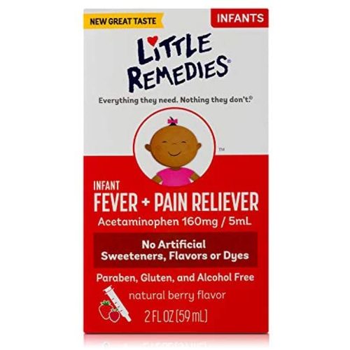 Little Remedies Infant Fever & Pain Reliever with Acetaminophen, Grape, Natural Berry Flavor,2 Fl Oz