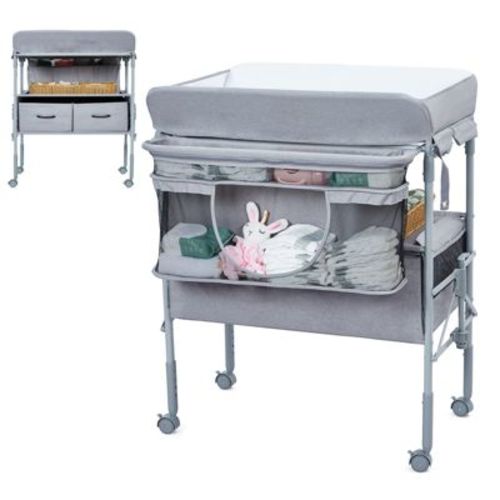 Portable Baby Changing Tables, Foldable Diaper Change Table With Drawers