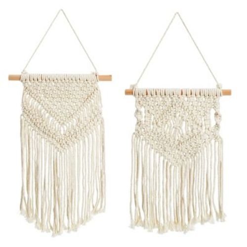 Okuna Outpost 2 Pack Boho Themed Woven Macrame Wall Art, Handing Décor For Home Or Nursery, 15 X 10 In