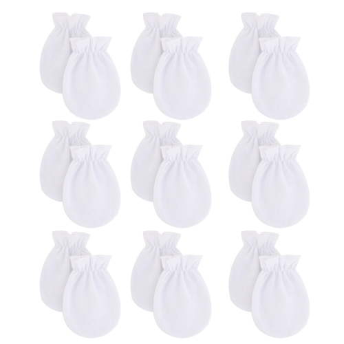 for Baby Mittens Scratches 9 Pairs White for 0-6 Months Boys Girls
