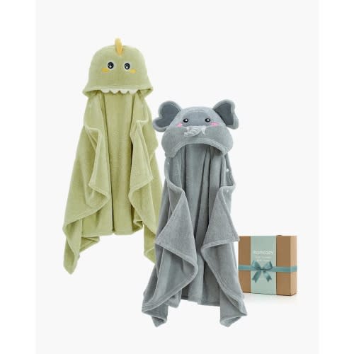 Baby Bath Towels - Elephant & Crocodile