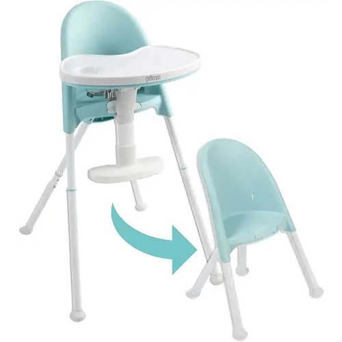 Primo Cozy TOT Deluxe Convertible Folding High Chair & Toddler Chair, Teal/White
