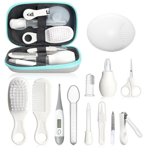 Baby Healthcare and Grooming Kit, Portable Baby Safety Care Set, Baby Essentials kit for Newborn(Grey White 13 in 1)
