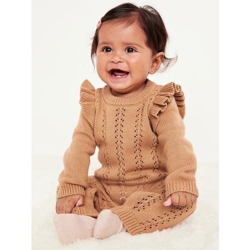 Sweater-Knit Ruffled One-Piece for Baby