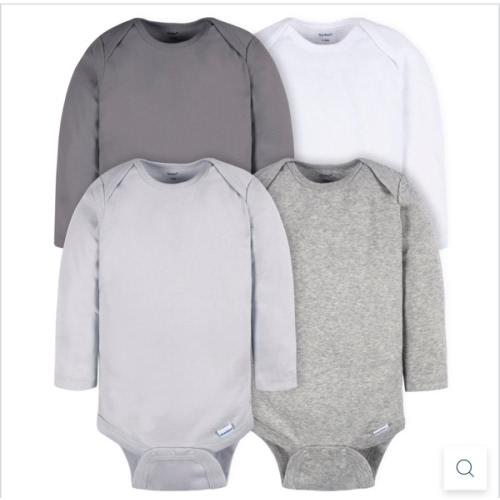 4-Pack Baby Neutral Grey Long Sleeve Onesies® Bodysuits – Gerber Childrenswear