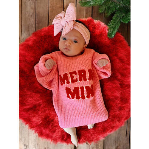 Knit Sweater, Merry Mini Bubblegum