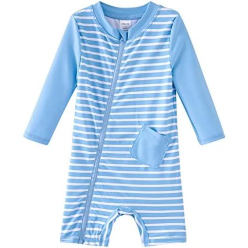 UMELOK Baby Boys' Swimsuit Full Zip UPF 50+ Sun Protection Swimwear