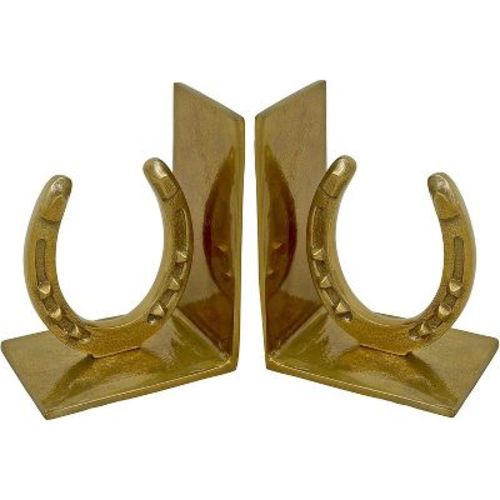 Huntley Horse shoe Bookends, Pair, Brass Antique Finish