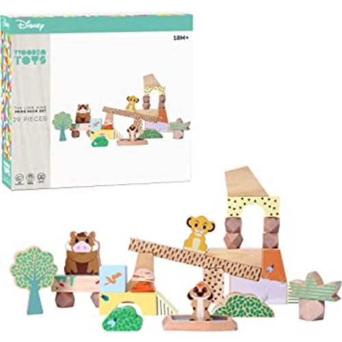 Disney Wooden Toys The Lion King Pride Rock Building Blocks Set, Officially Licensed Kids Toys for Ages 18 Month by Just Play