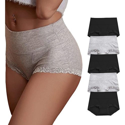 Women's Cotton Underwear,Soft Underwear Women Briefs,Comfort Breathable Underpants 5 Pack