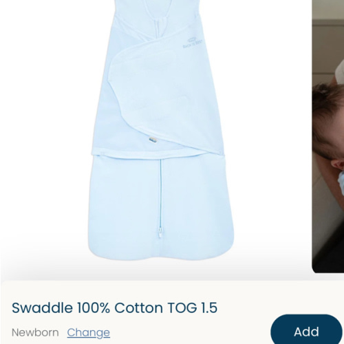 Baby Blue Cotton Swaddle - Newborn