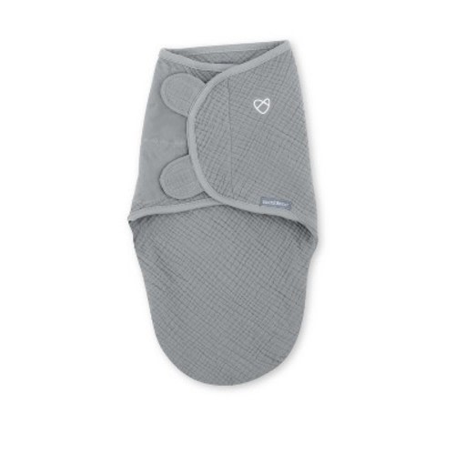 SwaddleMe by Ingenuity Original Muslin Baby Swaddle 0-3 Months - Granite