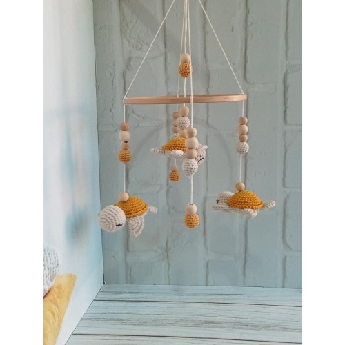 Baby mobile soft color turtle boho baby gift neutral nursery Decor ocean baby crib mobile handmade baby mobile
