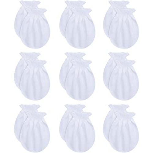 RATIVE No Scratch Mittens and Caps 100% Cotton for Newborn Baby 0-6 Months Boys Girls