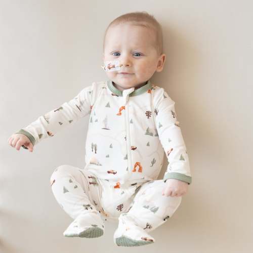 Zippered Footie in Road Trip