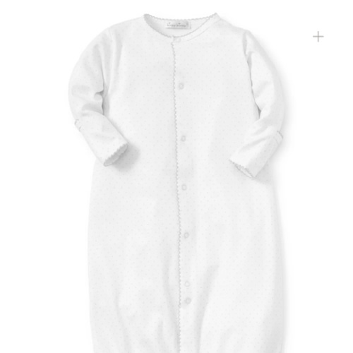 White/Silver New Kissy Dots Print Converter Gown