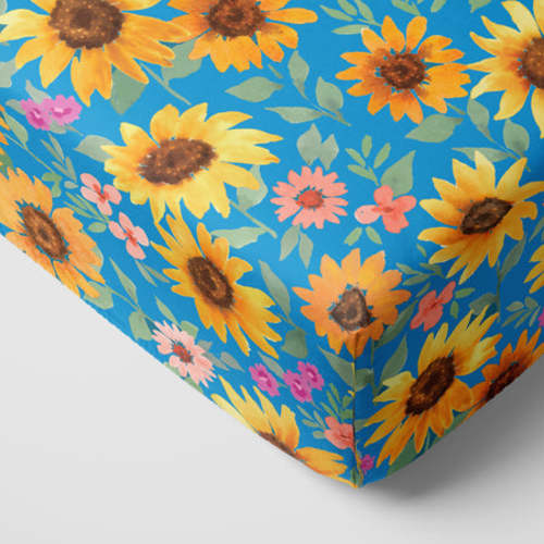 Sunflower Fields Fitted Crib Sheet