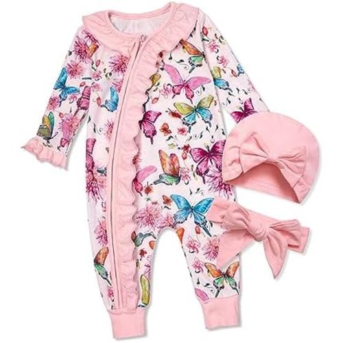 Preemie Newborn Baby Girl Romper 3-Piece Set
