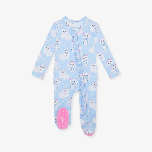 Dixie Cat Footie Ruffled Zippered One Piece