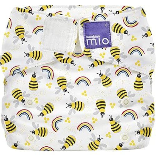 Bambino Mio, Miosolo Classic All-in-One Reusable Cloth Diaper, Adjustable Size, Eco Chemical Free Diaper, Honeybee Hive