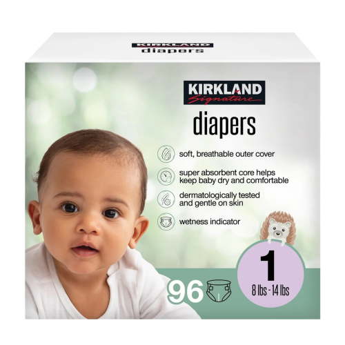 Kirkland Signature Diapers Size 1 (8 lbs+) 96 CT