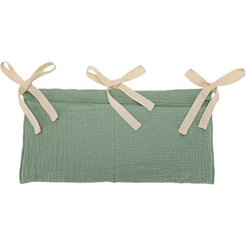 Hanging Baby Diaper Caddy Organizer, Diaper Stacker, Baby Crib Pocket with Straps Classified Storage Bag Organizer for Nursery Diapers Wipes Baby Essentials (Green)