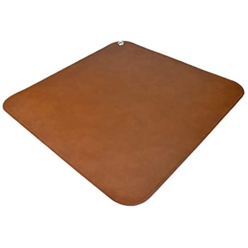 Linkidea Vegan Leather Splat Mat for Under High Chair Floor Protector for Kids - Reusable Infant High Chair Mat Food Splash Spill Mats, Waterproof Portable Picnic Blanket Outdoor Mat (Brown)