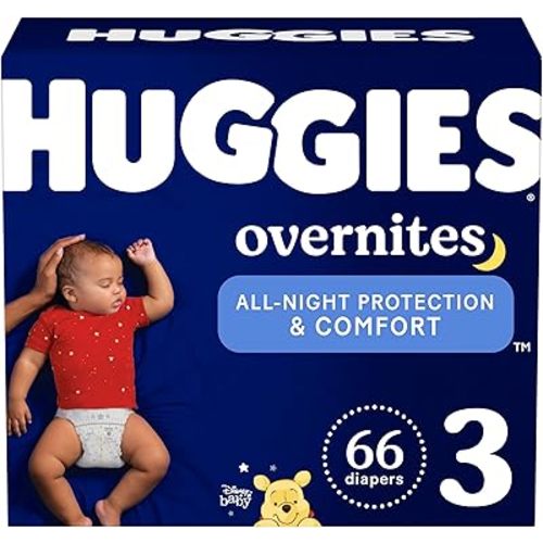 Huggies Overnites Size 3 Overnight Diapers (16-28 lbs), 66 Ct, Packaging May Vary