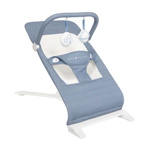 Baby Delight Alpine Organic Deluxe Portable Baby Bouncer, Organic Dusty Blue