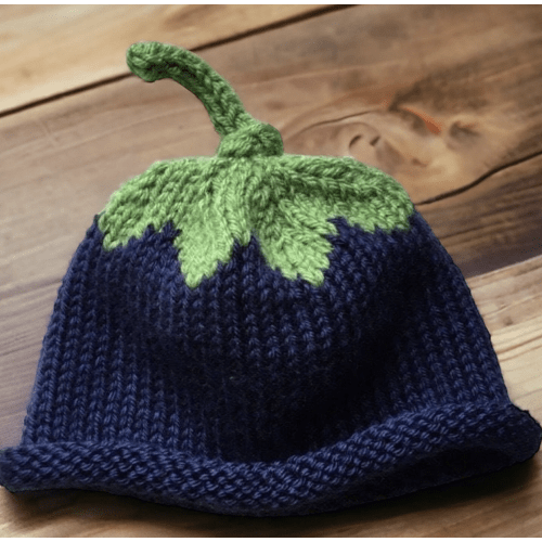 Blueberry Knitted Newborn Hat