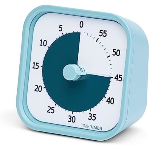 TIME TIMER Home MOD - 60 Minute Kids Visual Timer Home Edition - for Homeschool Supplies Study Tool, Timer for Kids Desk, Office Desk and Meetings with Silent Operation (Lake Day Blue)