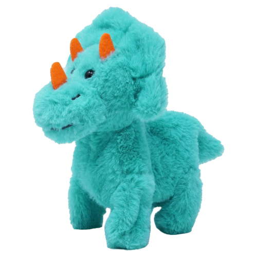 Kid Connection Miniature Electronic Walking Pet Triceratops Teal 6in Toddler Plush Toy