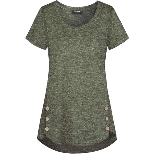 Quinee Women's Casual Button Side Nursing Tops Maternity Breastfeeding Tunic