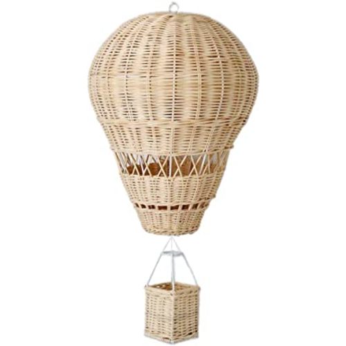 Rattan Hot Air Balloon Wall Decor Woven Wall Hanging Hot Air Balloon for Kids Room Art Photography Apartment Dorm Room Backdrop Pendant Decoration
